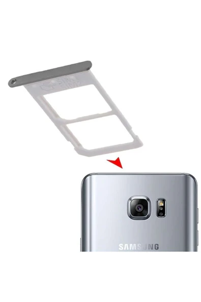 AXYA Samsung Galaxy Note 5 N920 Sim Kart Kapağı Çift Simli Gri ürün görseli 1