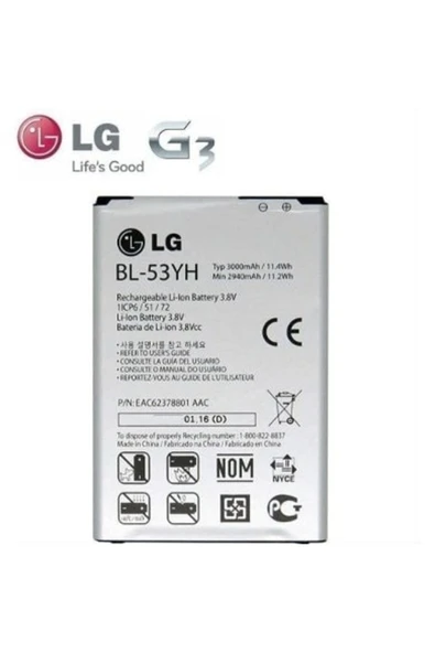AXYA Lg G3 Uyumlu Batarya Pil Bl-53Yh Servis ürün görseli 1