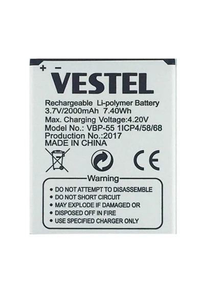 AXYA Vestel Venüs 5.5 Pil Batarya 5.5X 5.5V Vbp-55 İthal ürün görseli 1