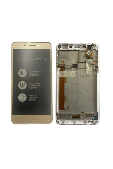 LENOVO K5 A6020 Lcd Ekran Çıtalı Full Servis Ekran Gold ürün görseli 1