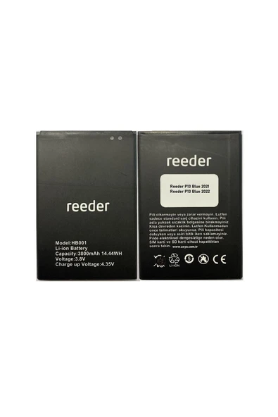 AXYA Reeder P13 Blue 2021 Batarya Pil Hb001 ürün görseli 1