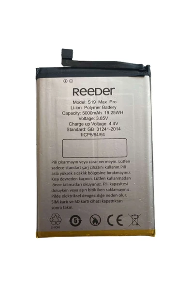 AXYA Reeder S19 Max Pro Pil Batarya 5000 Mah ürün görseli 1