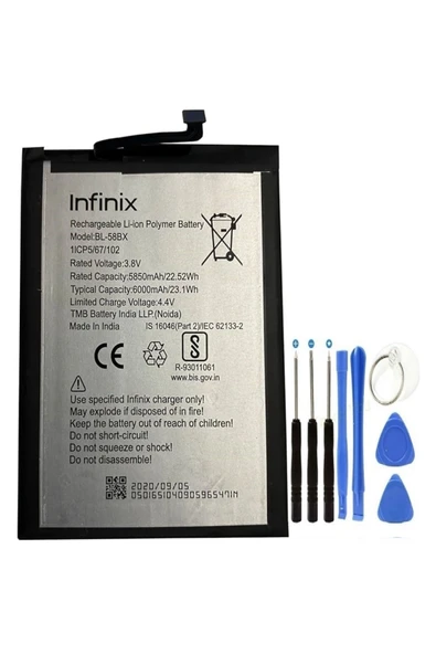 AXYA İnifix Hote 9 Play Pil Batarya Bl-58bx+tamir Set 6000 Mah ürün görseli 1