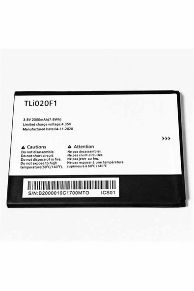 AXYA Alcatel Pop Star Pixi 4 Pil Batarya 5022-5022D-5022X-TLi020F1 ürün görseli 1