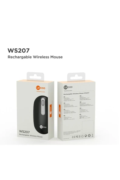 Lecco Lecoo WS207 Şarj Edilebilir Kablosuz Mouse-SİYAH ürün görseli 1
