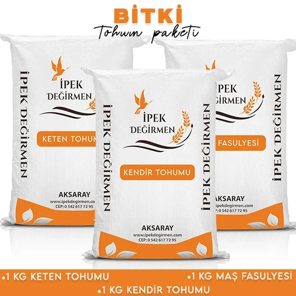 İpek Değirmen 3 kg Fit Yaşam Keten Tohumu Maş Fasulyesi Kendir Paketi ürün görseli 1