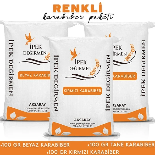 İpek Değirmen 300 GR Karabiber Paketi Al Biber Ak Biber Karabiber ürün görseli 1