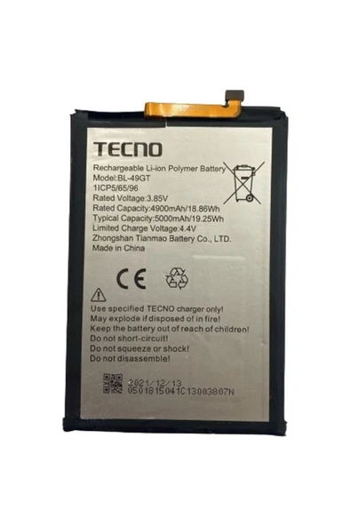 AXYA Tecno Camon 17 Cg6-cg7 Pil Batarya 5000 Mah ürün görseli 1