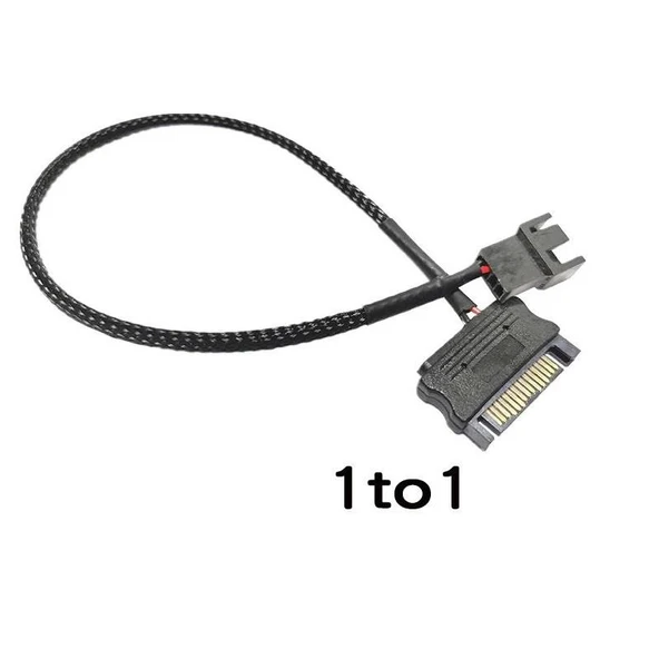 4903 Sata Power To Fan Çevirici Y PWM Çoklayıcı Splitter Kablosu 1 Port 2 Pin ürün görseli 1