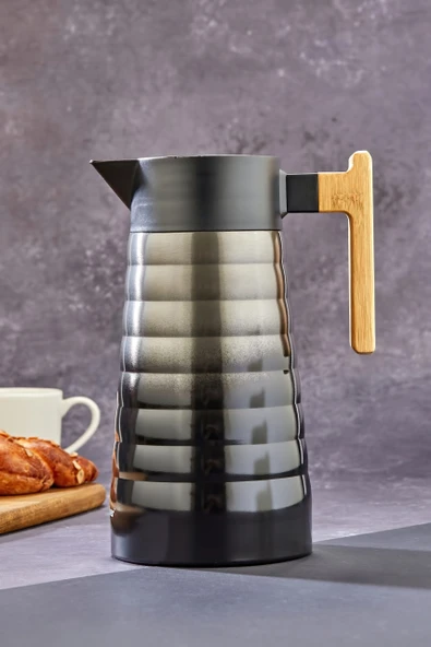 Cooker CKR2097 2 Litre Çift Katmanlı Paslanmaz Çelik Termos Bambu Saplı - Resim 4