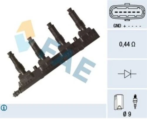 FAE 80350 ATEŞLEME BOBİNİ AGILA A 00-08 Z12XEP MERIVA A 03-10 Z14 ürün görseli 1