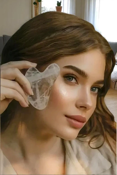 Kristal Kuvars Gua Sha Yüz Yogası, Masaj Taşı 313-2 ürün görseli 1