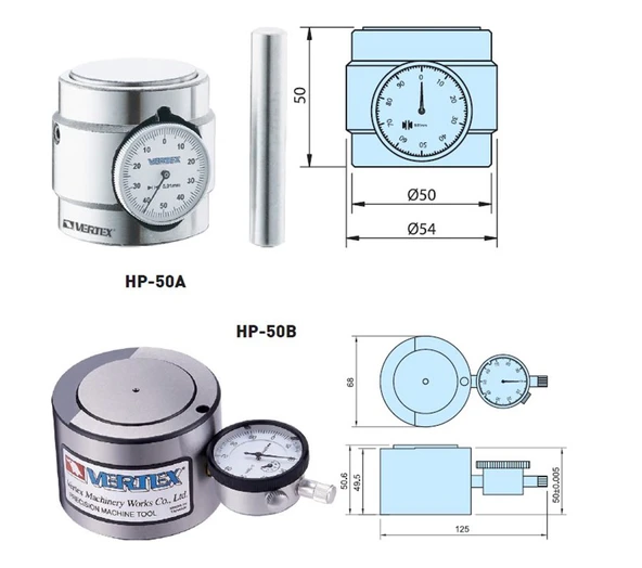 VERTEX 50 mm B TİP MANYETİK SAATLİ YÜKSEKLİK HİZALAMA V-HP-50BM ürün görseli 1