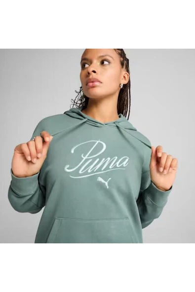 PUMA KADIN SCRIPT COMFORT HOODİE EŞOFMAN ÜST 68498330 ürün görseli 1