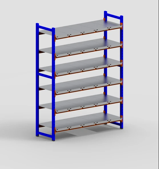 6 Katlı Depo Rafı - 300-350 Kg Taşıma Kapasiteli Hafif Rack Raf  60x150x250 cm ürün görseli 1