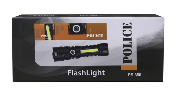 Polıce PS-359 Zoom, Magnet Ve Yan Aydınlatmalı  Özellikli Şarjlı El Feneri ürün görseli 1