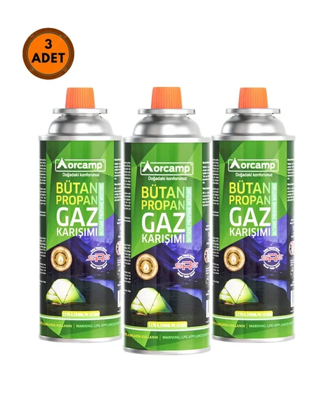 3 Adet Orcamp KTS-227 Butan Propan Gaz Kartuşu ürün görseli 1