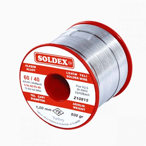 Lehim Teli Kurşunlu SN 60 PB 40 1,00mm 500Gr 60/40 ürün görseli 1