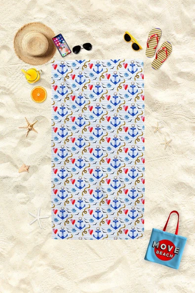 MoveBeach Desenli Plaj Havlusu, Banyo Havlusu ürün görseli 1