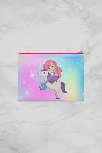 MoveBeach Unicorn Desenli Çok Amaçlı Portföy & Clutch Çanta ürün görseli 1