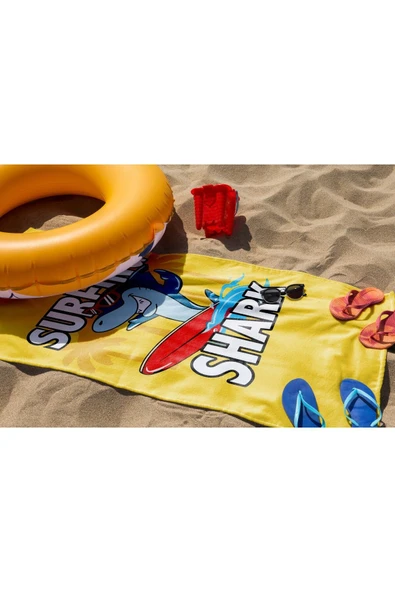 MoveBeach Desenli Çocuk Plaj Havlusu - Resim 4