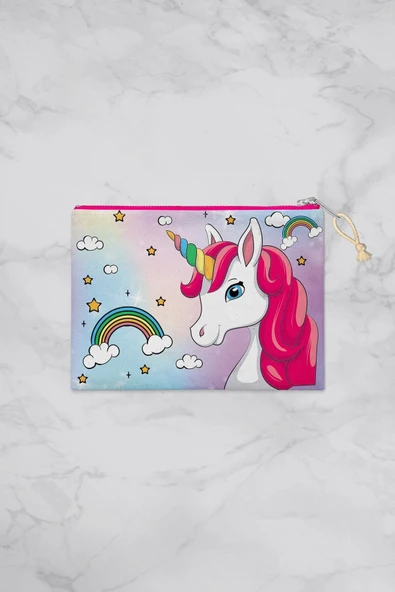 MoveBeach Unicorn Desenli Çok Amaçlı Portföy & Clutch Çanta ürün görseli 1