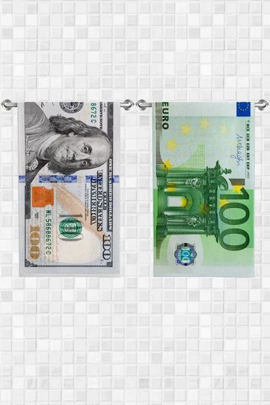 move home Çok Amaçlı Dolar Euro Desenli Dekoratif Havlu 30x50cm 2 Adet ürün görseli 1
