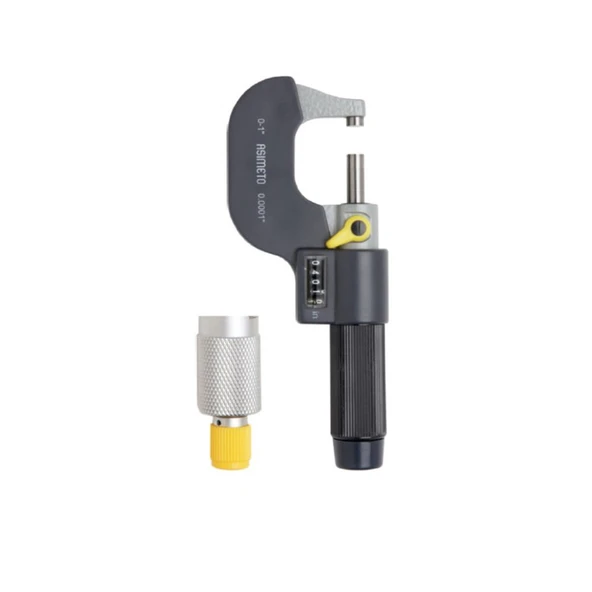 ASIMETO 0-25mmx0.01 NUMARATÖRLÜ DIŞ ÇAP MİKROMETRE AS-108010 ürün görseli 1
