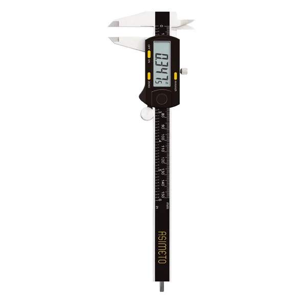 ASIMETO 0-150mmx0.01 YUVARLAK ÇUBUKLU DİJİTAL KUMPAS AS-307262 ürün görseli 1