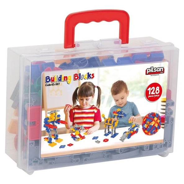 PİLSAN BUILDING BLOCKS ÇANTALI 128 PARÇA ürün görseli 1