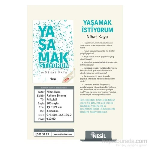 Yaşamak İstiyorum-Nihat Kaya ürün görseli 1