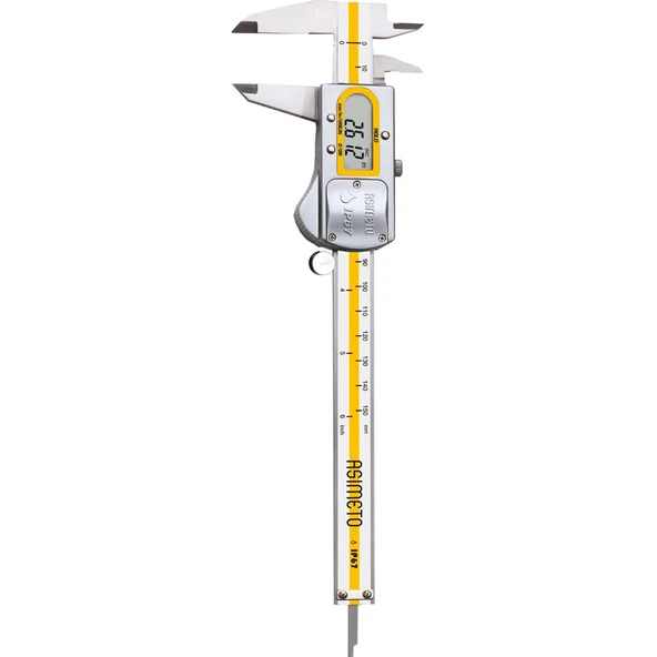 ASIMETO 0-200mmX0,01 IP67 DİJİTAL KUMPAS METAL GÖVDE AS-305083 ürün görseli 1