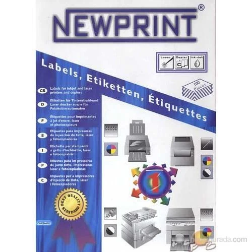 NEWPRINT LASER ETİKET 63.5x72 12 Lİ 100 LÜ PAKET ürün görseli 1