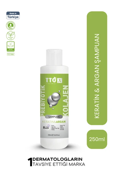 TTO-X Prebiyotik & Kolajen Keratin ve Argan 250ml  ( Cocamidopropyl,Butyrospermum,Niacinamide,) ürün görseli 1