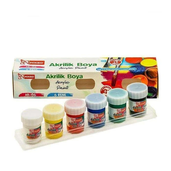 MİKRO AKRİLİK BOYA 6 RENK AB-06 ürün görseli 1