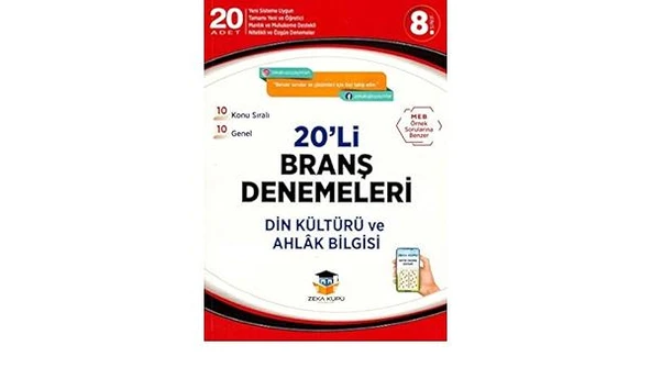 ZEKA KÜPÜ 8.SINIF DİN KÜLTRÜ BRANŞ DENEMELERİ 20 L ürün görseli 1