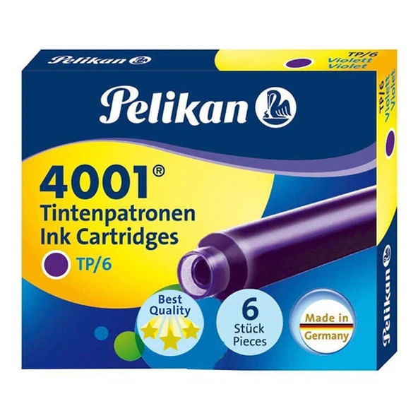 PELİKAN DOLMAKALEM KARTUŞU 4001 KÜÇÜK SİYAH 6 LI ürün görseli 1