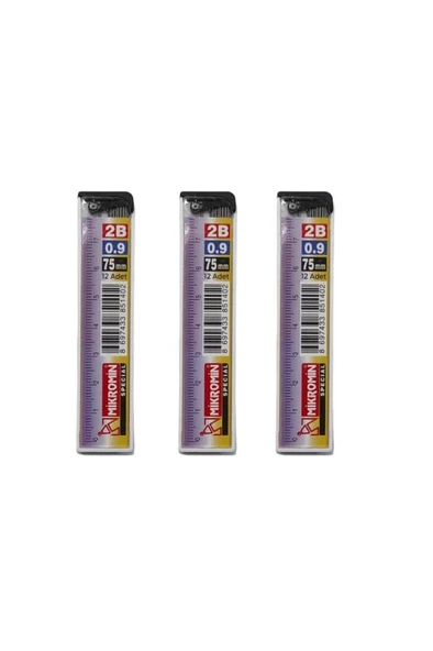Mikro M-750 75Mm Cetvelli Kurşun Kalem Ucu 0.9Mm - 3 Adet ürün görseli 1