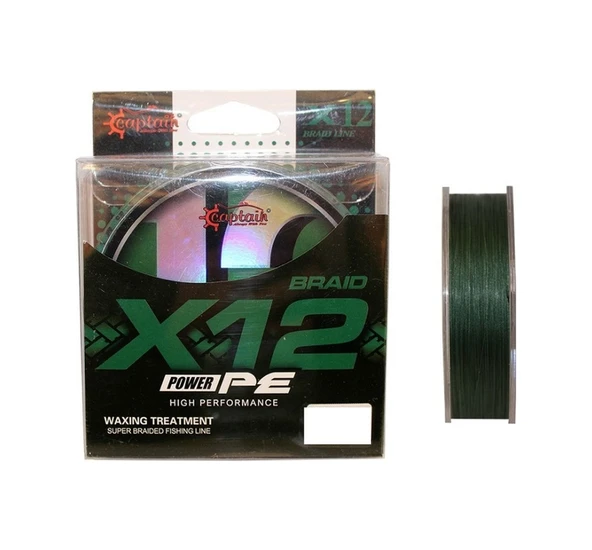 Captain X12 Power Pe İp Misina 0,20mm 150mt Dark Green ürün görseli 1