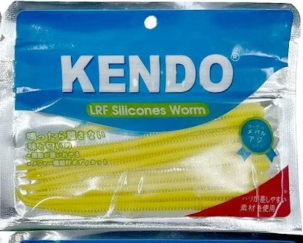 Kendo 10 Cm Lrf Silicones Worm Yellow (Slim Gövde-Kokulu) 15 Adet ürün görseli 1