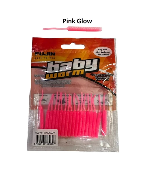 Fujin Baby Worm 5.2cm Floating Lrf Silikonu 18 Adet Pink Glow Pink Glow ürün görseli 1