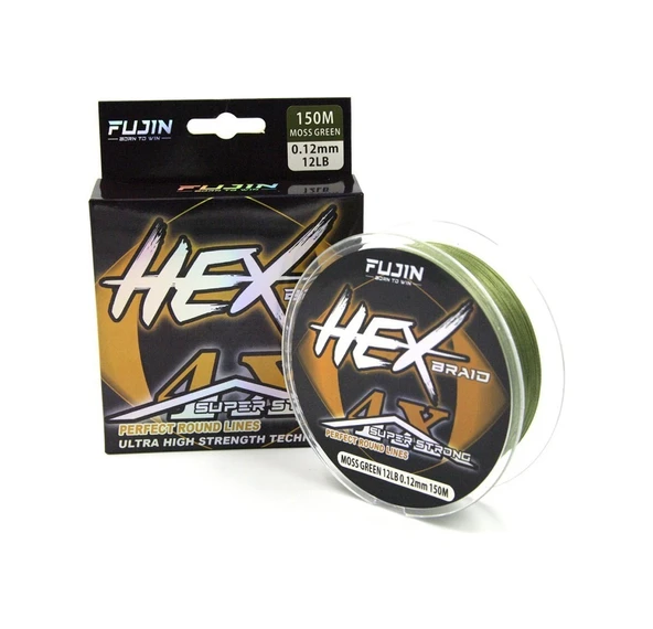 Fujin Hex Braid 4X 150Mt Moss Green Pe Ip Misina (483654909)-0,14 ürün görseli 1