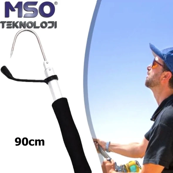 MSO Olta Balıkçılık Alüminyum & Paslanmaz Çelik Teleskopik Kakıç 90 CM ürün görseli 1