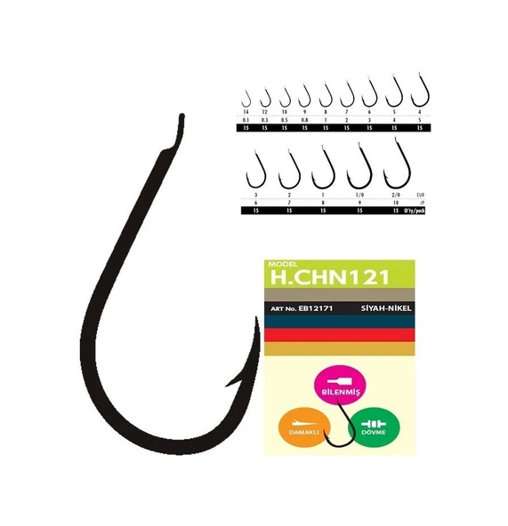 Hayabusa Hchn 121 Olta İğnesi Black Nikel No : 4 ürün görseli 1