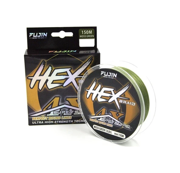 Fujin Hex Braid 4X 150Mt Moss Green Pe Ip Misina (498563260)-0,10 ürün görseli 1