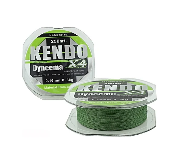 Kendo Dyneema 4 Örgü İp Misina 120 M - Yeşil Kalınlık - 0.08 MM ürün görseli 1