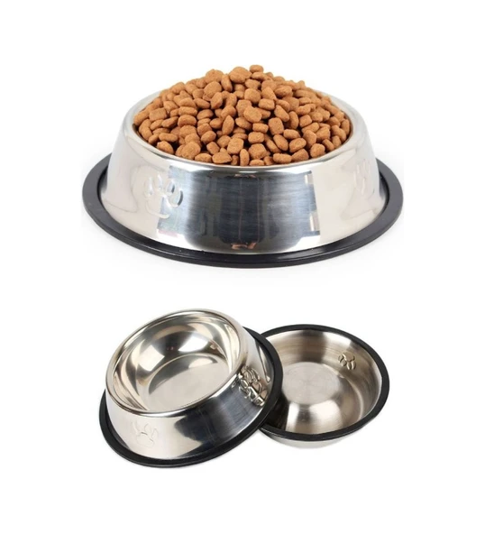 Evcil Hayvan Kedi Köpek için Paslanmaz Çelik Mama Kabı 22CM ürün görseli 1