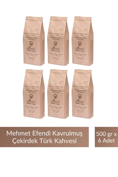 Mehmet Efendi Kavrulmuş Çekirdek Türk Kahve 500 gr x 6 Adet ürün görseli 1