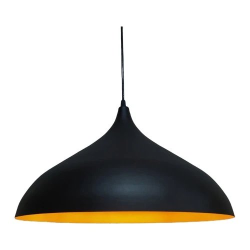 Mylights Etro Rustik Metal Sarkıt Avize 43 cm Siyah Içi Altın ürün görseli 1