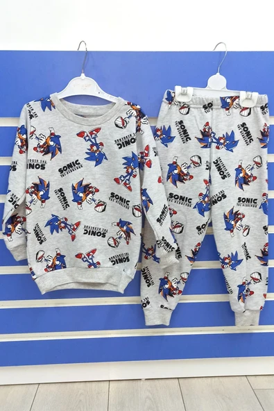 Süper Sonic Baskılı 2'li Pijama Takımı Çizgi Film Karakterli Erkek Çocuk Pijama Takımı ürün görseli 1